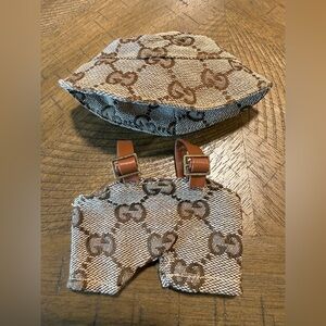 Custom Labubu Designer Inspired Clothing Overalls & Bucket Hat